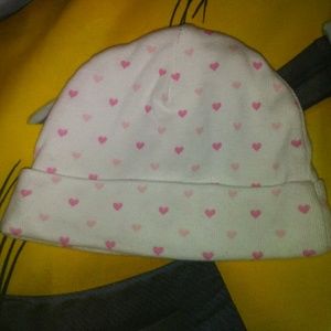 Adorable pink with hearts new baby beanie